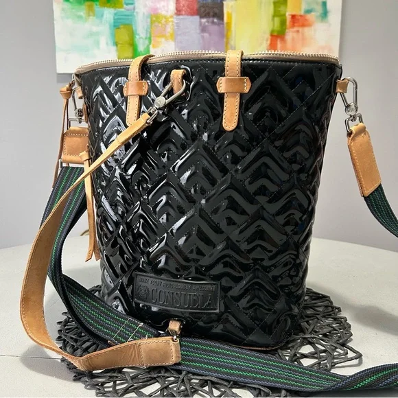 Consuela Inked Sling Quilted Patent Bag - Picture 3 of 11